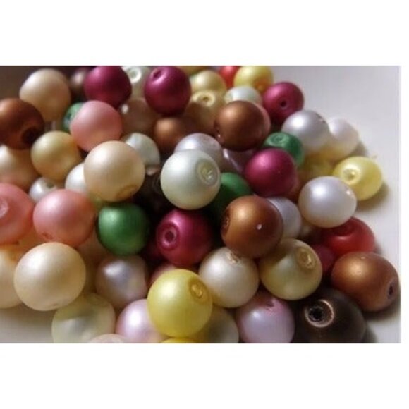 Mixed Matte Round Glass Beads 8mm - Picture 1 of 2